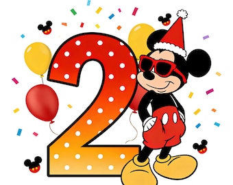 Mickey 2.º cumpleaños PNG, diseño de sublimación Oh Twodles (descarga digital)