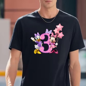 3rd Birthday Princess PNG, Minnie Mouse & Daisy Duck, Shirt Design (Digital Download) image 3