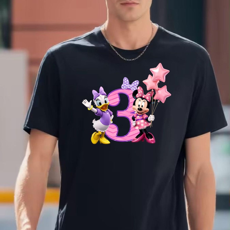 3rd Birthday Princess PNG, Minnie Mouse & Daisy Duck, Shirt Design (Digital Download) image 3