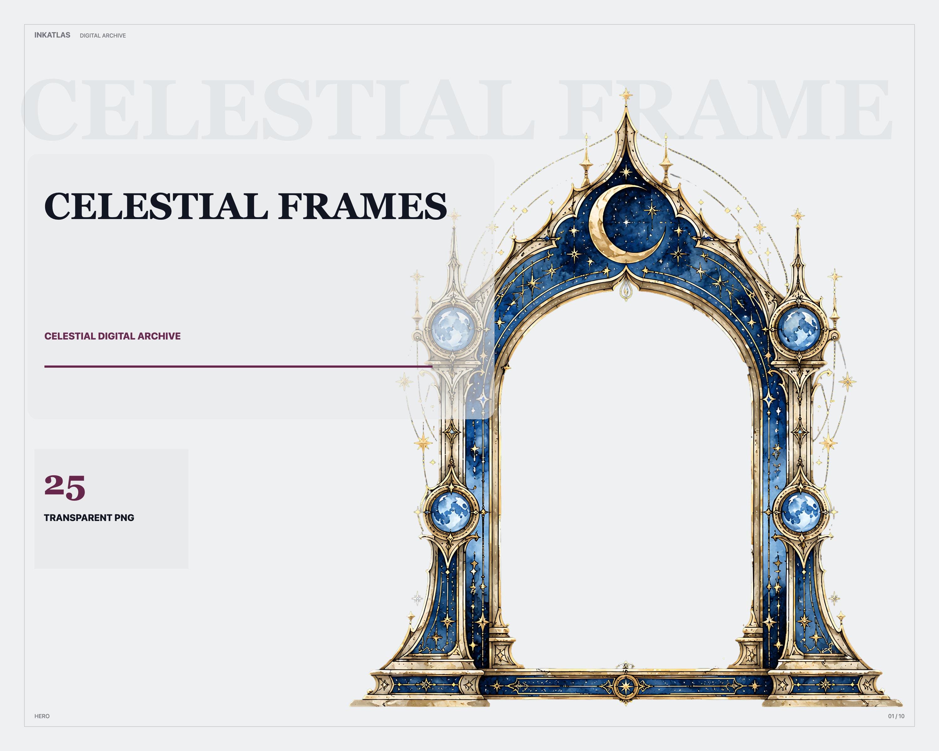 フォトフレーム AlchemyAAPH5 CelestialAngelsPictureframe Celestial Frame Png - Etsy