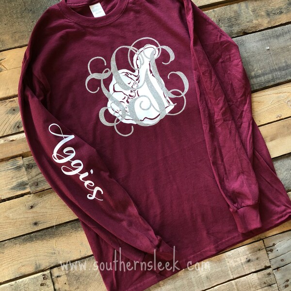 Texas A&M Aggies Monogrammed T-Shirt - Adult and Youth