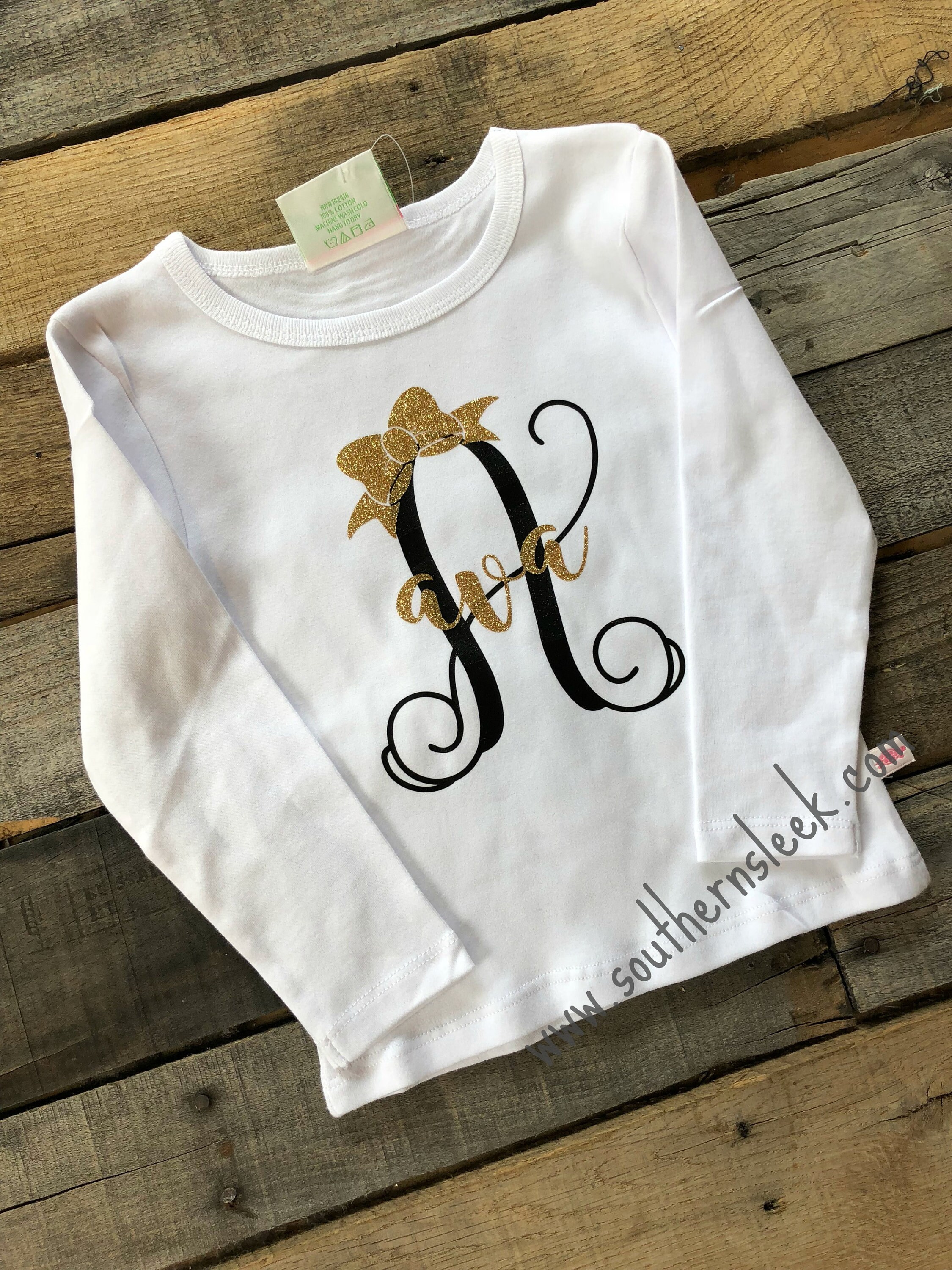 Kid's Black & Gold Personalized Shirt Etsy