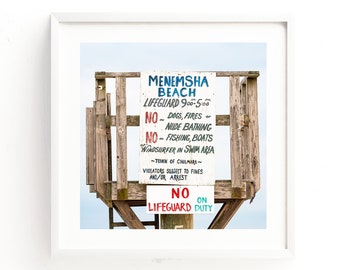 Menemsha Public Beach Sign Photograph, Martha's Vineyard Photography Print, Chilmark MA Wall Art