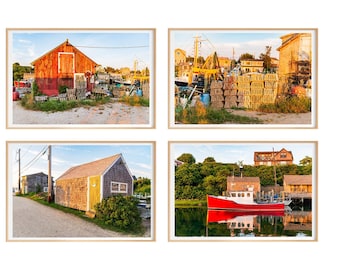 Menemsha Prints - Set of 4 Martha’s Vineyard Photography Wall Art Prints - Chilmark Fishing Village Photo Gallery Prints