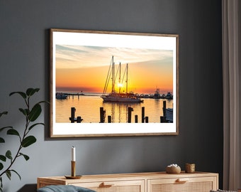 Menemsha Harbor Photo - Martha's Vineyard Photography Print - Menemsha Sunset Picture - Sunset Sailboat Print
