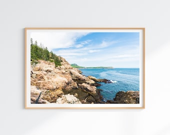 Acadia National Park Photo - Maine Seacoast Photography Print Nature - Rocky Coastline Landscape Photography