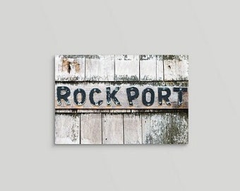 Rockport Massachusetts Canvas Wall Art - Rockport Art Canvas - Gray Rustic Rockport Wall Art Print 10x20 12x18 12x36 - Rockport Gift