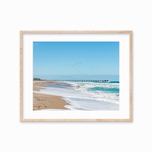 Juno Beach Pier Picture - Florida Photography Wall Art - Tropical Beach Landscape Print - Turquoise Ocean Water Photo