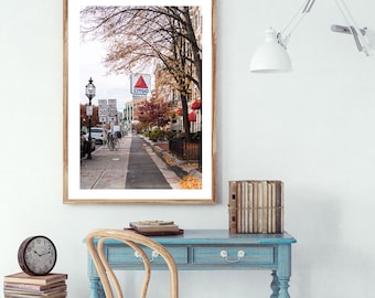 Citgo Sign Boston Photo - Etsy Boston Photography Art Print - Boston Wall Art - Fall City Scene Picture Boston