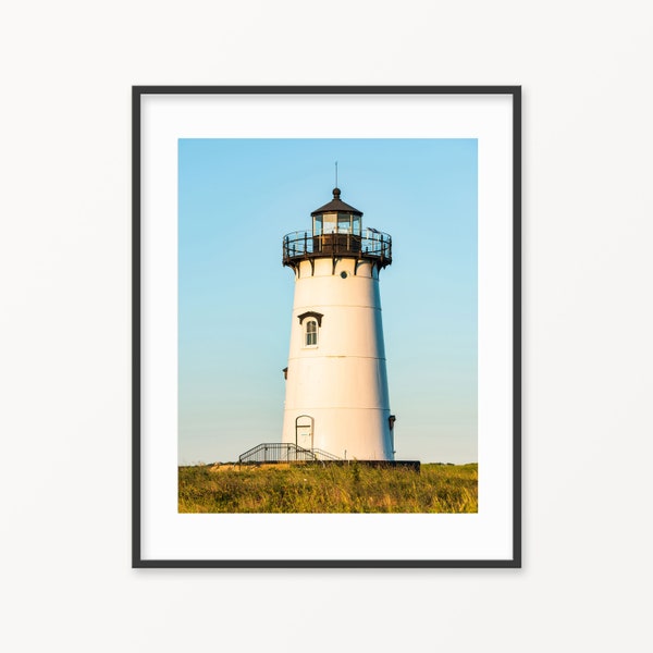 Edgartown Lighthouse Print - Nautical Wall Art, Martha's Vineyard Photography Print - Golden Evening Light