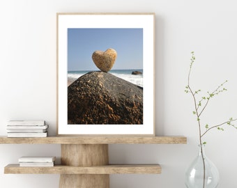 Heart Art Print - Heart Shaped Rock Photo Framed - Etsy Beach Heart Photography Print - Heart in Nature Photo Art Canvas - Valentine Gift