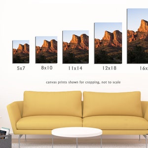 Sedona Canvas Desert Landscape Photography Wall Art Courthouse Butte Canvas Wall Decor Arizona Sunset Wall Art for Living Room image 7