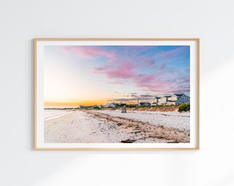 Sunset Beach Picture Cape Cod - Old Silver Beach Photography Print - Falmouth Mass - Large Framed Art Beach Sunset