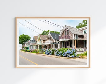 Oak Bluffs Gingerbread Houses Photo, Martha's Vineyard Photography Print, Carpenter Gothic Cottages Wall Art