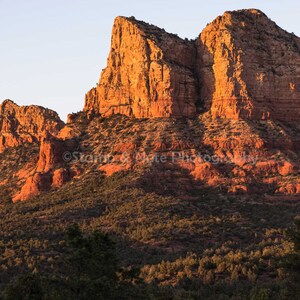 Sedona Canvas Desert Landscape Photography Wall Art Courthouse Butte Canvas Wall Decor Arizona Sunset Wall Art for Living Room image 3