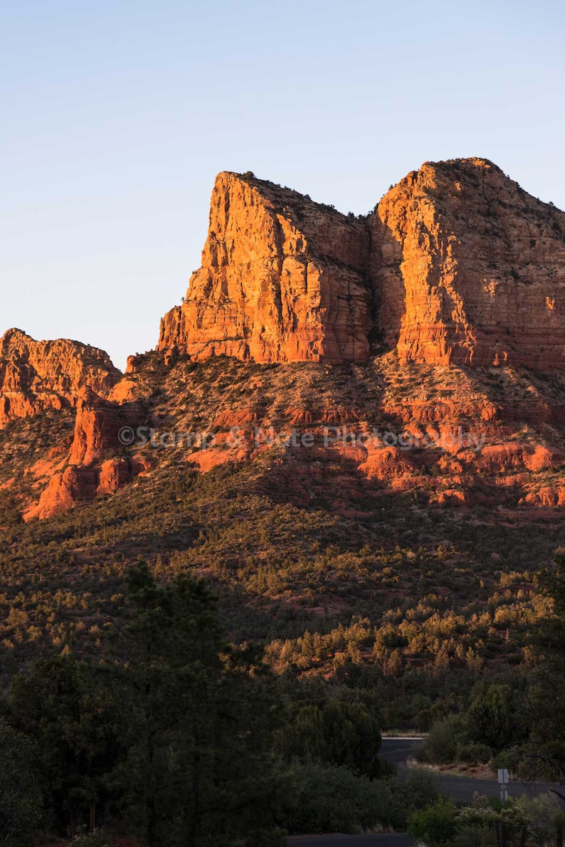 Sedona Canvas Desert Landscape Photography Wall Art Courthouse Butte Canvas Wall Decor Arizona Sunset Wall Art for Living Room image 3