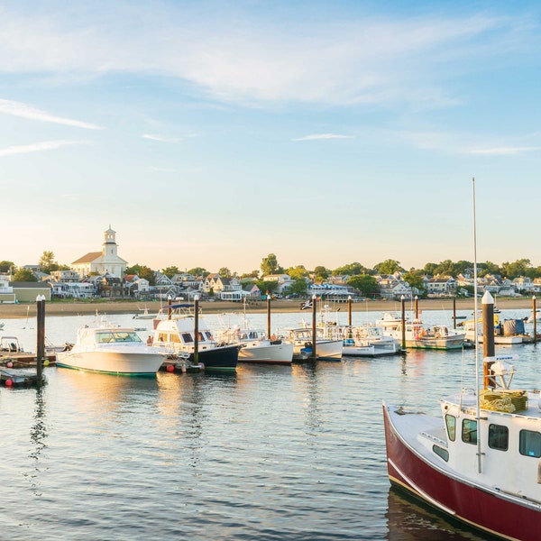 Provincetown Harbor Photography Print - Cape Cod Art Marina Boats - Provincetown Photo - Nautical Wall Art