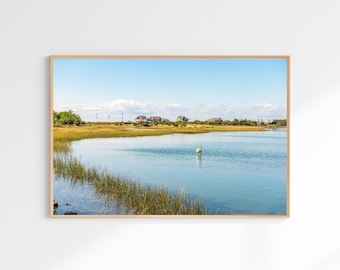 Coastal Cape Cod Print, West Falmouth MA Wall Art Gift, Chappaquoit Marsh, Ocean Landscape Photography Print