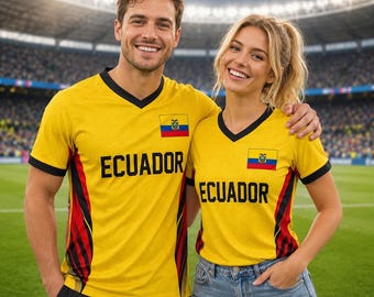 Kundenspezifisches Ecuador Fußball-Trikot, personalisiertes Ecuador-Hemd, benutzerdefinierte Name Fußball-Hemd, 2026 Fußball-Hemd, Kinder Fußball-Hemd