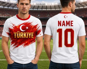 Kundenspezifisches Türkiye Fußballtrikot, personalisiertes Türkei-Hemd, benutzerdefinierte Name Fußball-Hemd, 2026 Fußball-Hemd, Kinder Fußball-Hemd