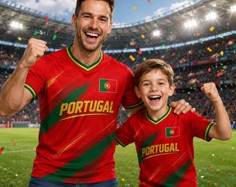 Kundenspezifisches Portugal-Fußball-Trikot, personalisiertes Portugal-Hemd, benutzerdefiniertes Name Fußball-Hemd, 2026 Fußball-Hemd, Kinder Fußball-Hemd
