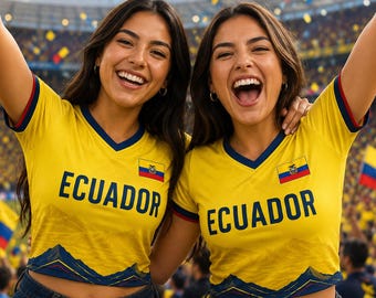 Benutzerdefinierte Ecuador Jersey, personalisierte Fußball Crop Top, Ecuador Flagge Shirt, benutzerdefinierte Name Fußball Top, ecuadorianischer Stolz