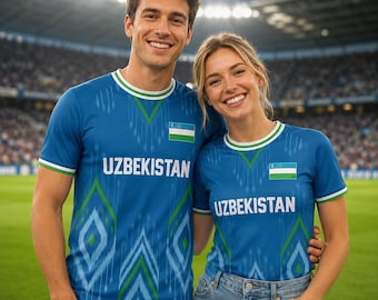 Custom Uzbekistan Soccer Jersey, Personalized Uzbekistan Shirt, Custom Name Football Shirt, 2026 Soccer Shirt, Kids Soccer Shirt