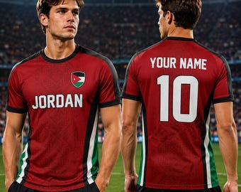 Camiseta Jordan personalizada, camiseta de fútbol personalizada, camiseta de fútbol jordana, regalo para aficionados, nombre y número personalizados