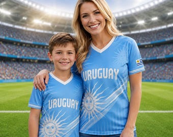 Kundenspezifisches Uruguay-Fußball-Trikot, personalisiertes Uruguay-Trikot, individuelles Name-Fußball-Shirt, 2026 Fußball-Shirt, Kinder-Fußball-Shirt