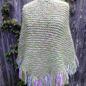 Chunky hand knit poncho.