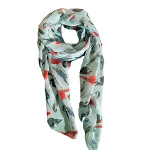 Red Cardinals Multicolor Soft Scarf.