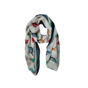 Birds multicolor soft scarf.