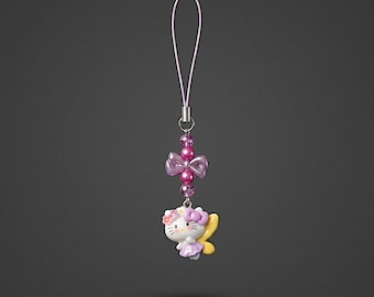 Hello Kitty Fairy - Purple Bag or Phone Charm - Fairy Bag or Phone Jewelry - Kawaii Accessory - Hello Kitty Gift