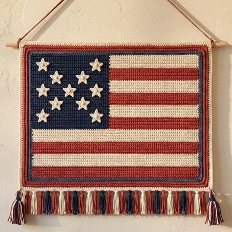 30 American Flag Crochet Patterns to Show Your Patriotic Style 30 USA Supporter Banner Crochet Pattern