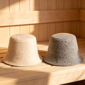 100% Wool Viking Sauna Hat | Nordic Style Felt Cap | Unique Sauna Gift