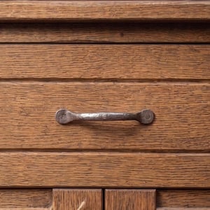Rustic Hand Forged Iron Drawer Pulls, Wrought Iron Cabinet Handles, Vintage Blacksmith Door Pulls for Farmhouse Furniture & Cupboards
