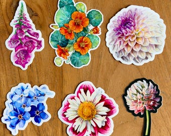 Botanische Blumenaufkleber – Wähle deine Blume
