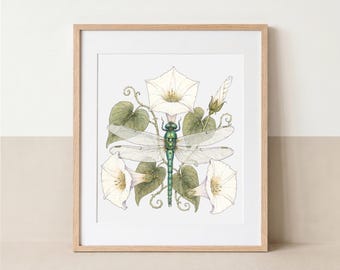 Libelle und Mondblume | Archival Fine Art Print