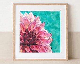Dahlie „Nachtstille“ | Hochwertiger Kunstdruck