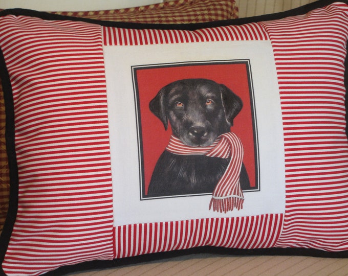 Black Lab Pillow Cover Adorable Dog Pillow Pet Decor Black Etsy