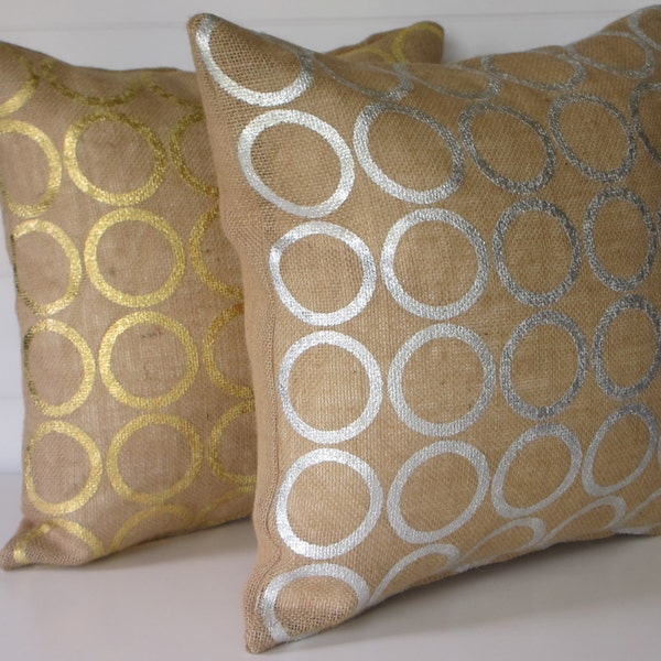 Metallic Gold Pillow Etsy