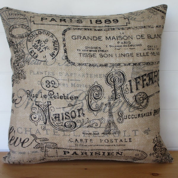 French Script Pillow Etsy