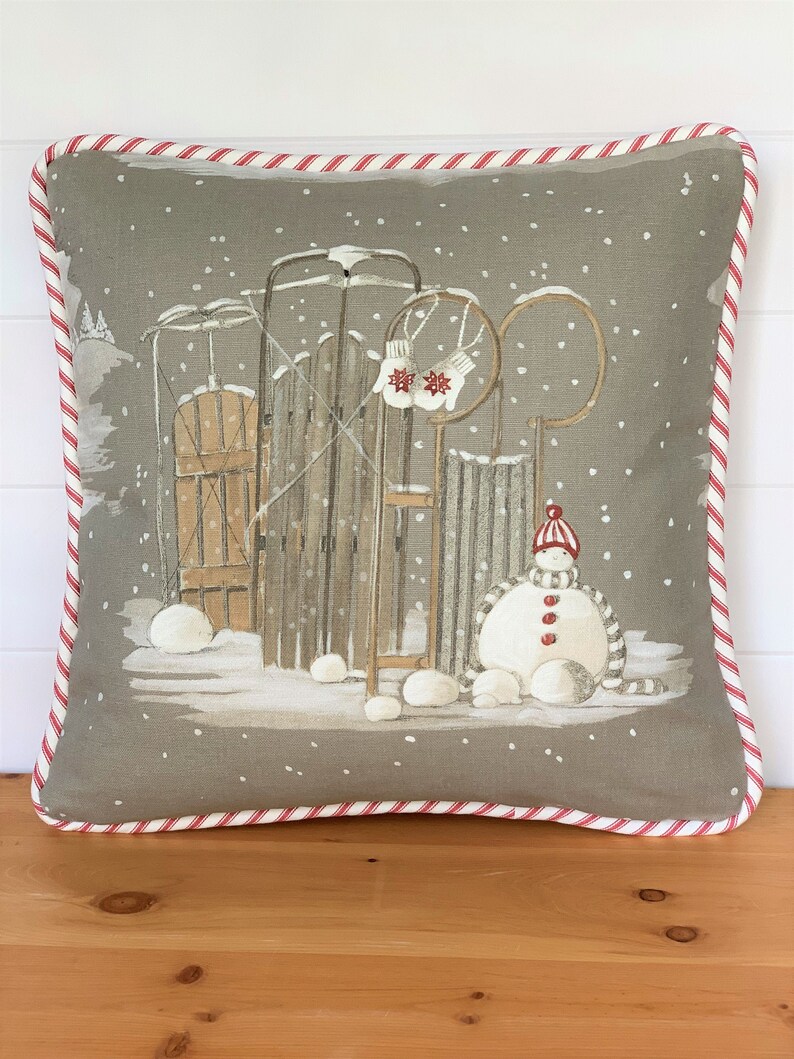 Christmas Pillow Cover 16 Paris Fabric Grey Christmas Etsy