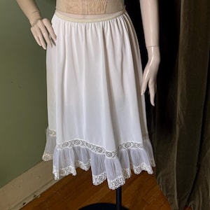 50s Half Slip Skirt Crystal Pleat White M L XL