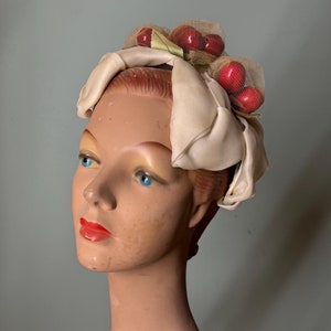 Vintage 1950s Cherry Hat Fascinator
