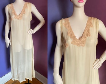 1920s Silk Nightgown S M