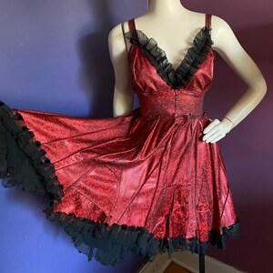 Boho Patchwork Glitter Dress Ruby Red M L XL