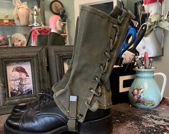 1940s Women’s Army Spats Gaiters Canvas S