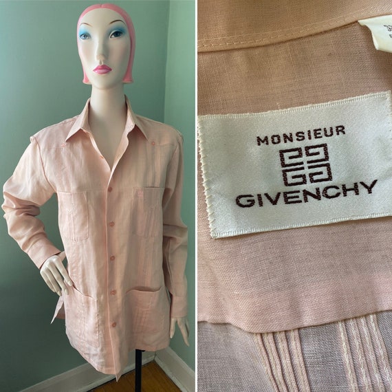 1970s Blush Pink Collared Shirt Givenchy M - image 1