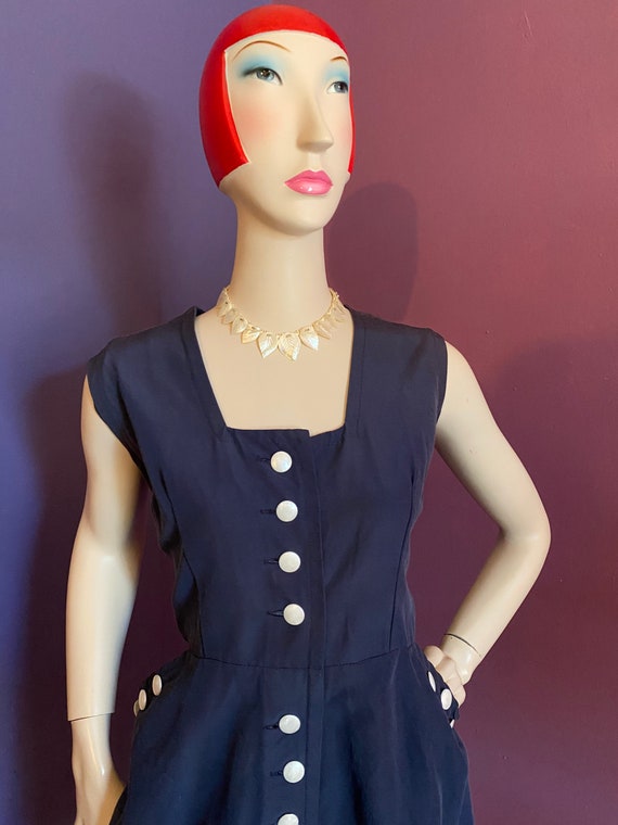 Vintage 1950s Shirt Waist Mini Dress XL - image 3